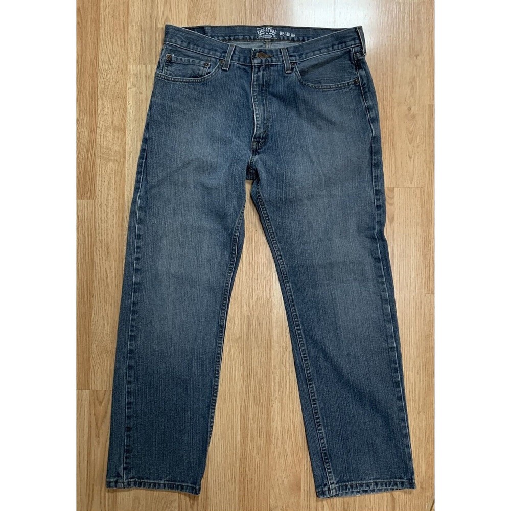 Levi Strauss Signature Men's Regular Fit Jeans Size 36 x 30 Blue Denim